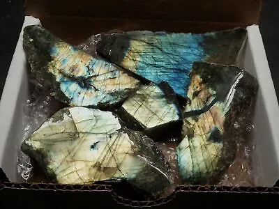 Labradorite 9-10 Oz Feldspar Crystal Polished 1 Side Spectral Flash Cabochons • $12.71