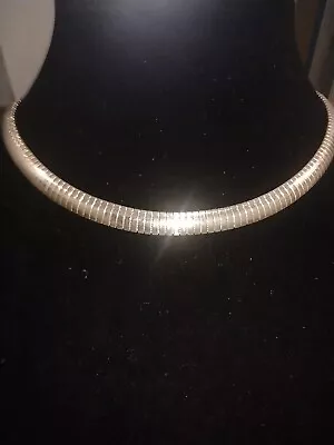 925 Sterling Silver 8mm Omega Locking Clasp Collar Choker Necklace 16.5  42g • $45.75