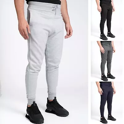 Men's Slim Fit Tracksuit Bottoms Skinny Trousers Sweat Pants Jogging Gym Joggers • £11.99