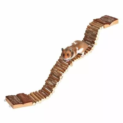 Trixie Natural Living Suspension Bridge 55 Cm Wooden Ladder - Hamster Decoration • £7.85