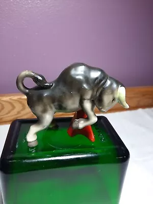 Vintage MCM Fighting Bull Figure With Red Cape Ethnic Traditional • $12