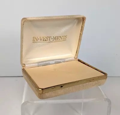 In-Vest-Ments Jewelry Box Only Covered Metal Hinge Snap Lid For Pin Vintage • $8.90