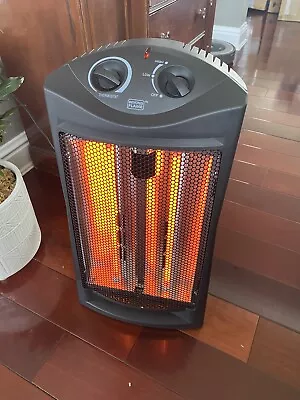 NEW 1500-Watt Black Electric Tower Quartz Infrared Space Heater With Thermostat • $32