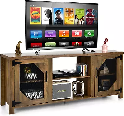 Farmhouse TV Stand For Tvs Up To 65 Inch Flat Screen Media Console Cabinet W/2  • $170.99