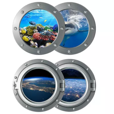 4PCS 3D Underwater World Wall Stickers - Marine Decal-SK • £10.99