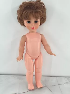 Vintage Toy Baby Doll Pretty Eyelashes Sleepy Eyes Shut 14 Inch Curly Brunette • $49.99