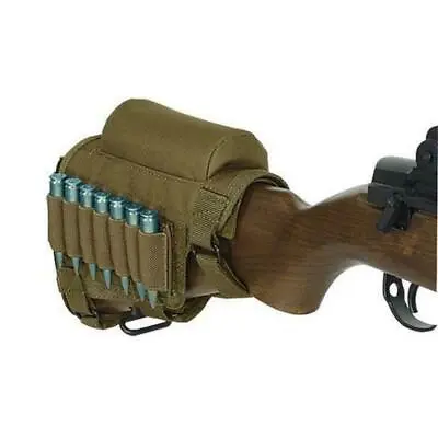Rifle Buttstock Shell Holder & Padded Cheek Rest Ammo Cartridge Pouch Army USA • $9.49