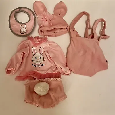 $7.20 • Buy Dolls Clothing Easter Pink Hoppity Hop Outfit Top And Pants Bunny Ears Hat Bib