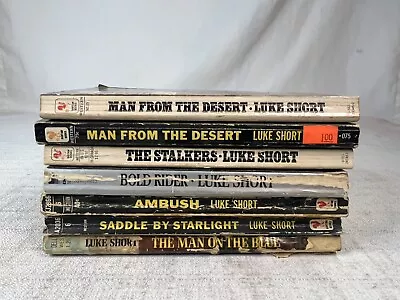 Vintage Lot Of 7 Luke Short Paperback Western Novels  • $12