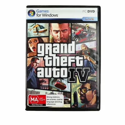 Grand Theft Auto IV Game For PC / DVD (2008 Rockstar 2 Disc Set) Free Post • $29