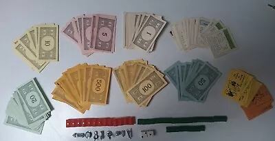 Original Vtg  60's  Monopoly Game Pieces- Bldgs-Cards & $$ Replacement Lot • $16.99