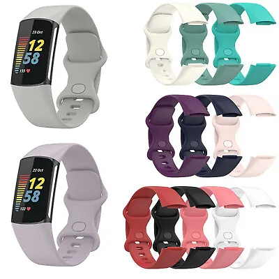 L/S Thickened Silicone Strap Bracelet Watch Band Accessory For Fitbit Charge 5/6 • $6.36
