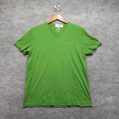 $16.65 • Buy Lacoste T-Shirt Small Green V-Neck Pima Cotton Tee