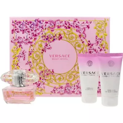 Versace Bright Crystal 3pc Set 1.7oz EDT + 1.7oz Shower Gel + 1.7oz Body Lotion • $69.95