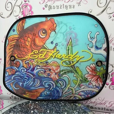 ED HARDY Window Covering Mesh Car Vehicle Japanese Koi Fish Tattoo Brand Y2k • $88