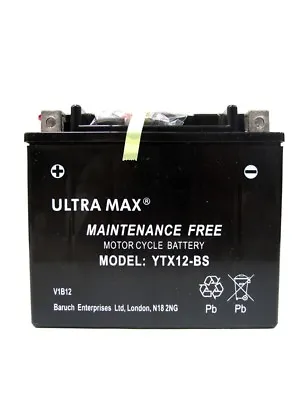 £28.79 • Buy Ultramax Ttx12-bs, 12v 12ah For Motorcycle, Motorbike, Quad Bike, Jet Ski
