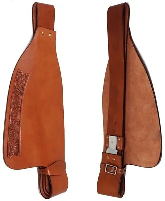 Fender Set Horse Saddle Western Replacement Fenders Pair Smooth Genuine Leather • $165