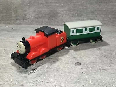 My First Thomas The Tank Engine James + Carriage 1995 Golden Bear Vintage Train • £12