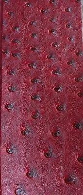 Dark Red Ostrich Faux Vinyl Marine Grade UV Resistance Waterproof Fabric • $29.70