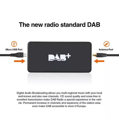 Pumpkin External DAB+Box Digital Radio USB-Port Tuner For Android Auto Navi GPS • £45