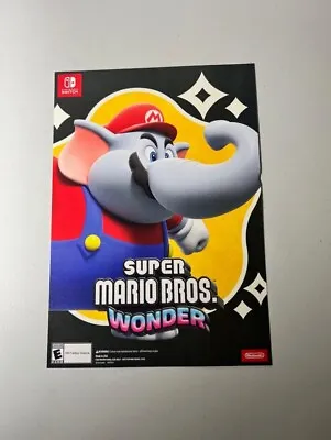 Super Mario Bros Wonder GameStop Display Double Sided Exclusive Poster 7 X 10 • $12.58