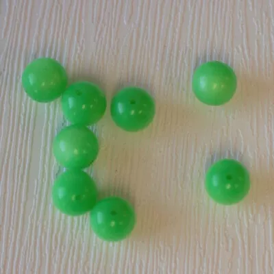 Bright Lime Green 10mm Round Vintage Moonglow Lucite Beads Lime Kiwi • $4.50