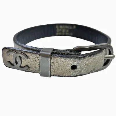 Authentic CHANEL Leather Belt Bracelet Coco Mark Women's Accessories 00A France • $184.80