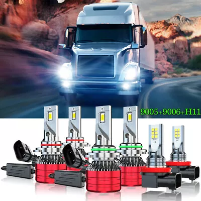 6x LED Headlight Hi/Low Beam Fog Bulbs For Volvo VNL VNM 630 670 730 780 2004-15 • $62.99