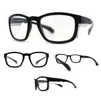 SA106 AP Z87+U6 Safety Lens Visor Horn Rim Magnifying Black Reading Glasses • $16.95