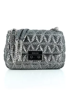 Michael Kors Sloan Large Chain Quilted Silver Shoulder Bag NEW W/ Tags • $160