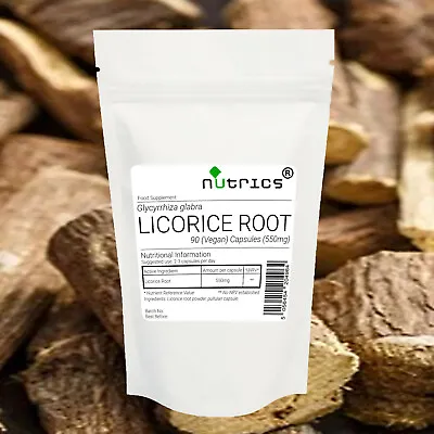 £6.99 • Buy Nutrics® LICORICE ROOT 550mg X 90 Vegan Capsules 100% Pure 