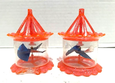$34.95 • Buy Vtg. Rare Birdcage Spinner Twinkler Christmas Ornament Lot/2 Hot Pink/blue Mcm B
