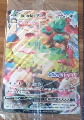 Sealed  Pokemon Promo Jumbo Card Snorlax Vmax # 142/202 Gamestop Oversized Promo • $4.91