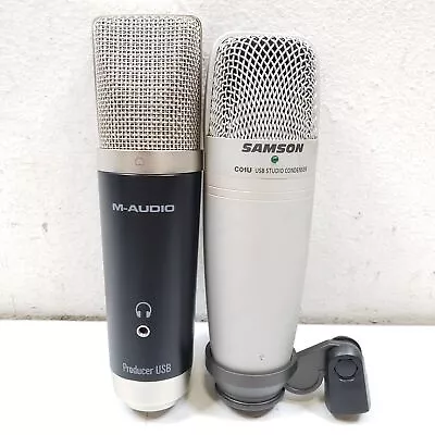 Pair Of Microphones M-Audio Producer USB & Samson C01U Condenser Mic - Tested • $29.99