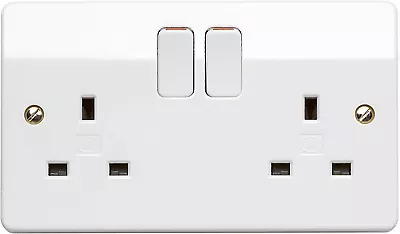 MK Logic Plus Double Socket (K2747 WHI DP) 13A 2 GangInherent Antimicrobial Pro • £5.85