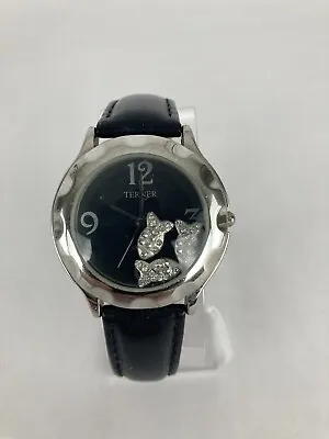 Bijoux Terner 38mm Silver Tone Floating Fish Dial Watch W/Leather Band & Battery • $9