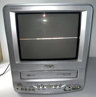 RCA 9  Color TV/VCR Combo VHS Retro CRT TV Gaming Television T09085 “For Parts “ • $42