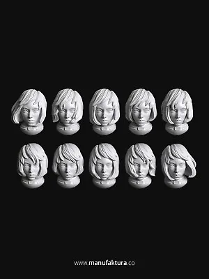 Sisters Of Battle 06a Heads X10 - 28mm Scale Resin Bits By Manufaktura Minis • $8