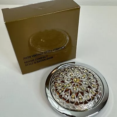 AVON Vintage Style Compact Jeweled Purse Double Mirror • $12.75