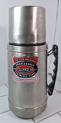 Vintage Uno Vac Stainless Steel Thermos Wide Receiver   Very Clean Unbrekable🟢 • $27.99