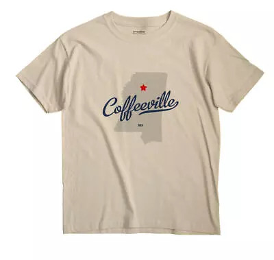 Coffeeville Mississippi MS T-Shirt MAP • $18.99