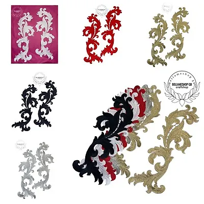 NEW Gorgeous 2x Lace Embroidery Applique Wedding Motif Sew On Dance Costume • £6.95