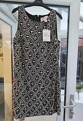 Miss Selfridge Heavy Embellished Shift Dress Size 12 ( RRP £150 ) New With Tags • £19.99