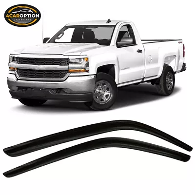 Fits 14-18 Silverado Sierra Standard Cab Window Visors Rain Sun Guard Vent • $39.99