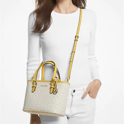 Michael Kors Jet Set Travel Extra-Small Logo Top-Zip Tote Bag • $120