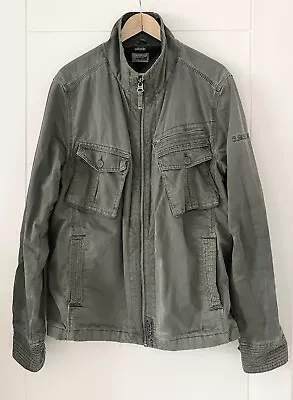 Hilfiger Heritage Denim Utility Jacket Khaki 100% Cotton Men’s XL • £29