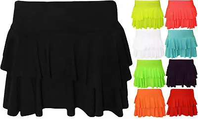 £5.49 • Buy New Ladies Girls Neon Rara Mini Skirt 80's Dance Club Fancy Womens Frill S-XL