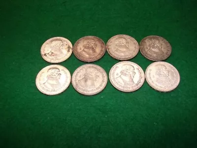 8=MEXICO  UnPeso Coins===8 Coin Lot=1959=60=59=59=67=60=62=59===0.10 Silver Coin • $20.50