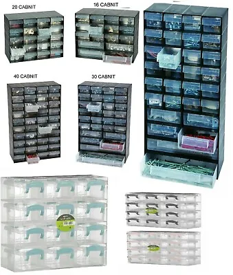 New Multi Storage Drawer Cabinet Organiser Unit Nail Screw Craft Bits Home Use  • £12.90