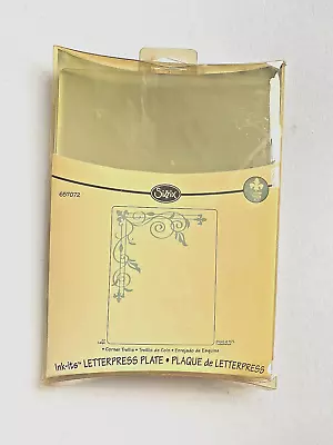 Sizzix Ink-its Letterpress Plates #657072 Corner Trellis A7 L (NEW)- Retired • $5.99